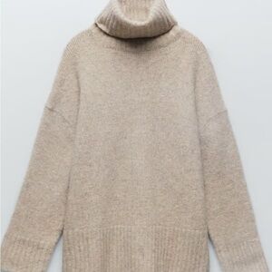 Zara Cozy Beige Turtleneck Sweater